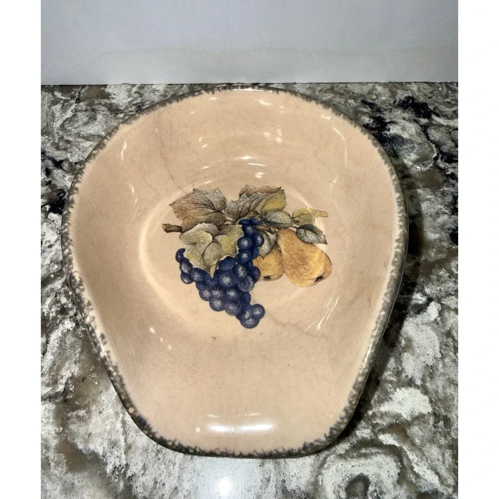 Home & Garden Party 2002 Serving Spoon Rest/Holder Fruit Design Vintage Retro